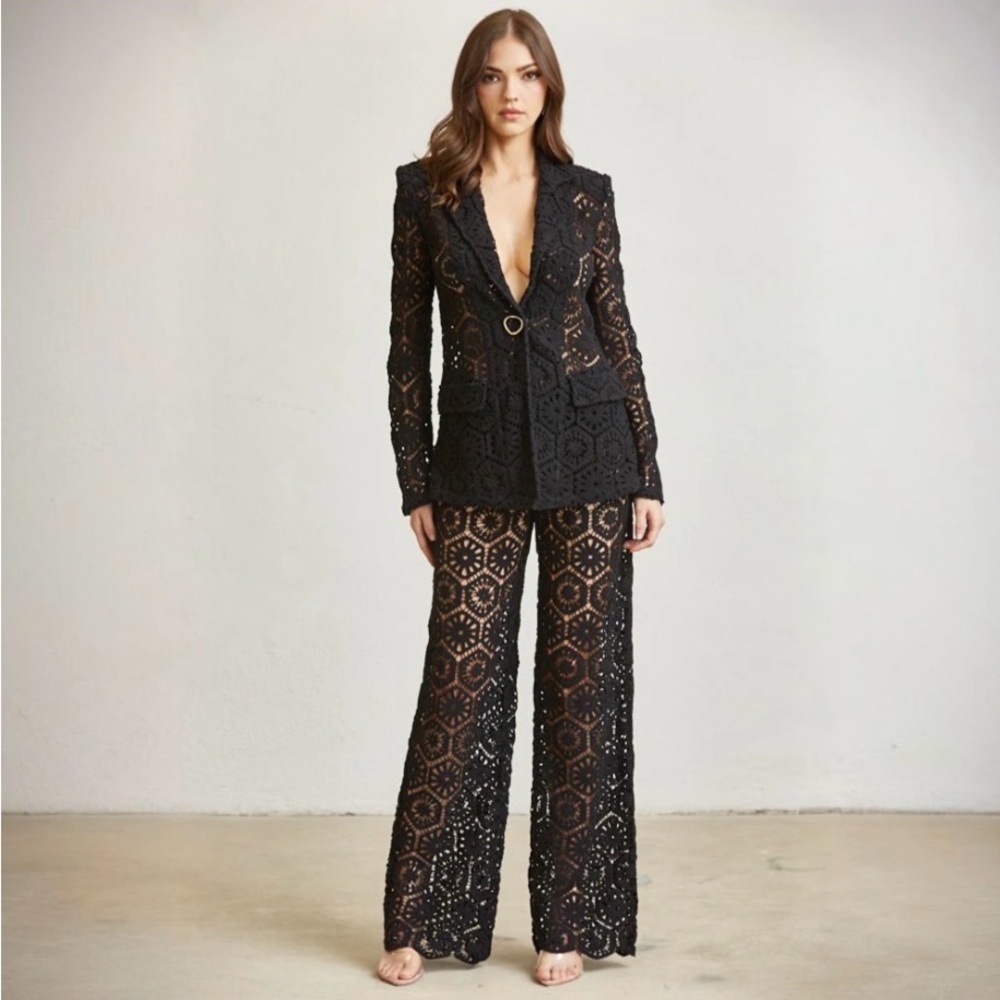 CROCHET BLAZER SET